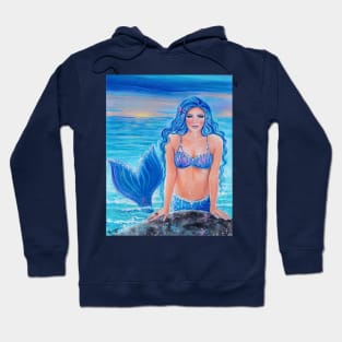 Making a splash mermaid art by Renee Lavoie Hoodie